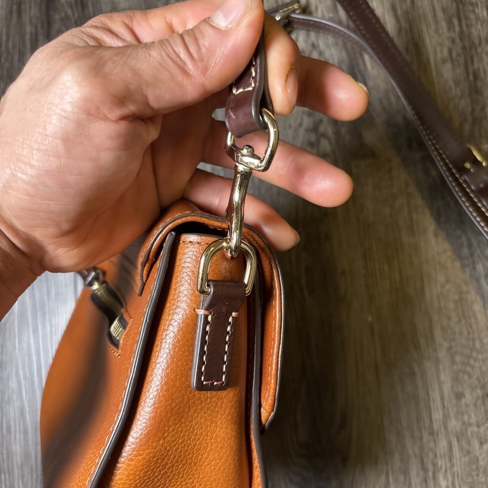 Dooney Bourke Saddle Crossbody Pebble Leather Taupe - Picture 5 of 14